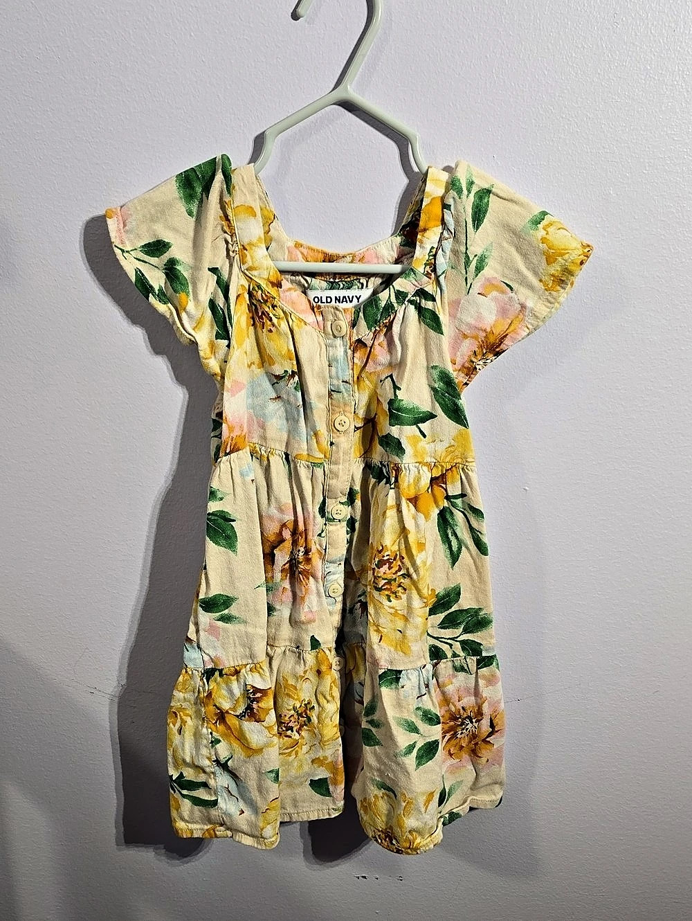 Old Navy Floral Romper in Yellow & Green